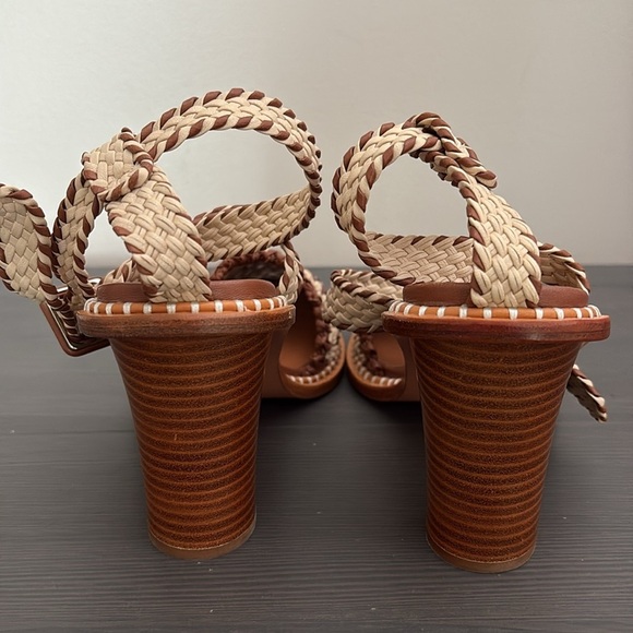 Ulla Johnson RARE Deia High Block Heel Sandal Woven Ankle Strap Natural EU40 - Picture 9 of 16